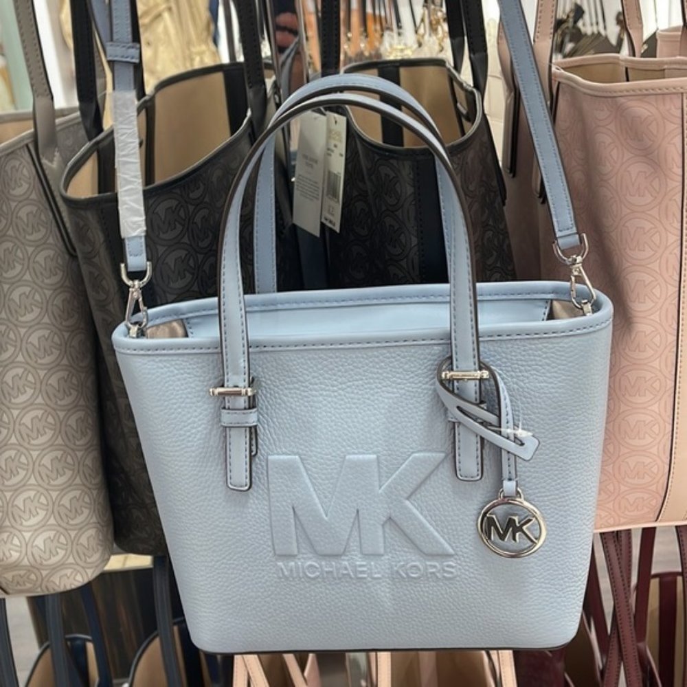 Michael Kors Xs Cryl Conv Tz Tote Pale Blue - Picture 15 of 16